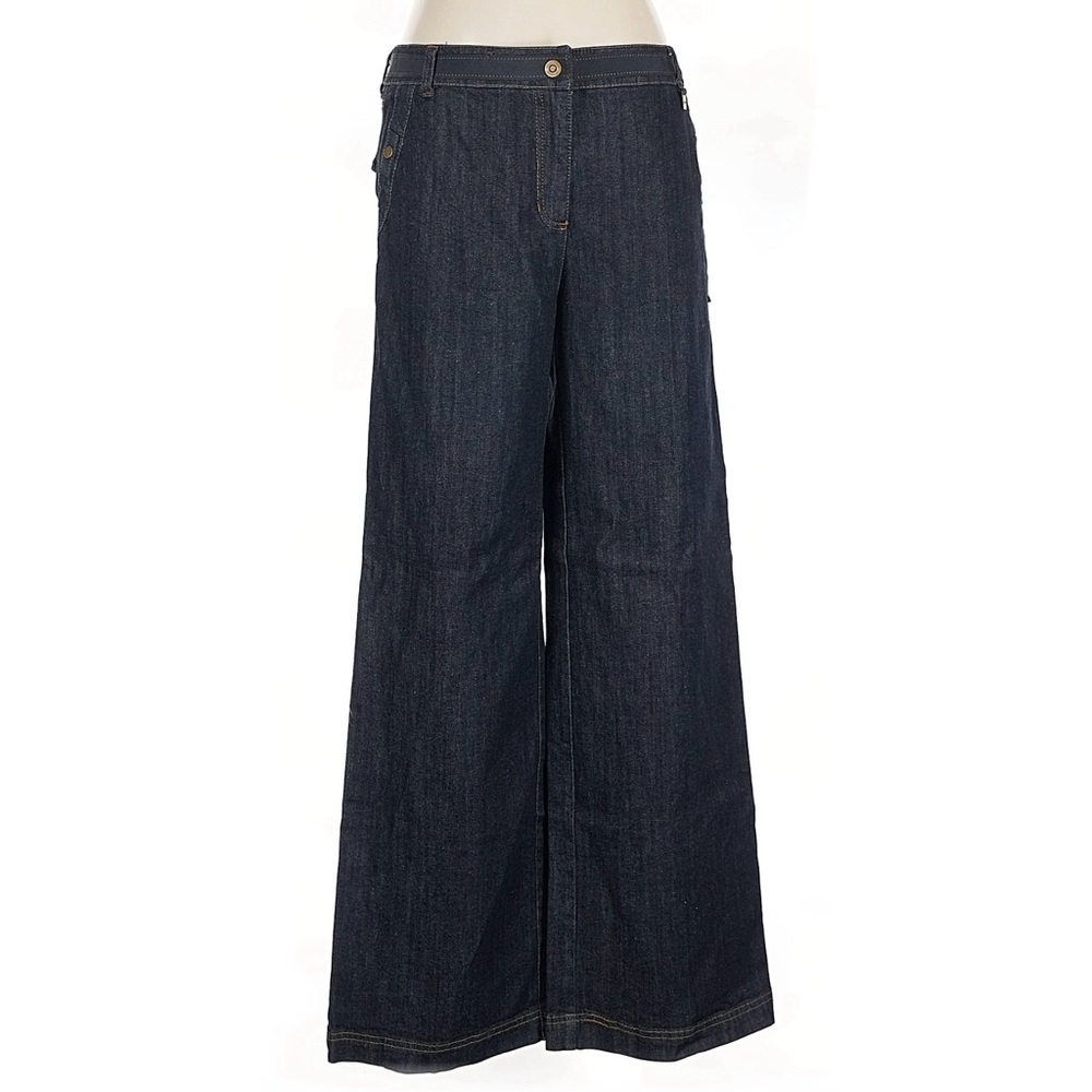 Jones New York Dark Blue Wide-Leg Jeans
